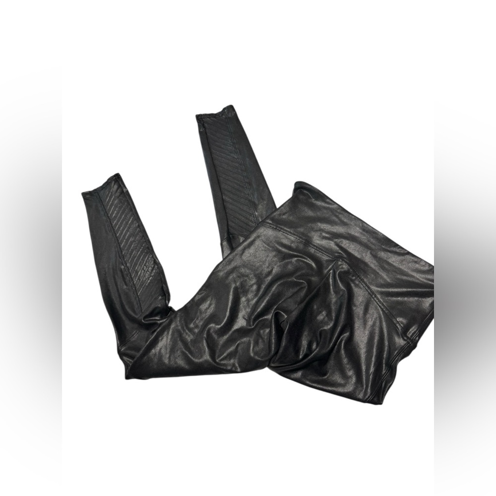 SPANX 
Moto Faux Leather  Shiny Leggings - Large Tummy Control - Picture 6 of 9